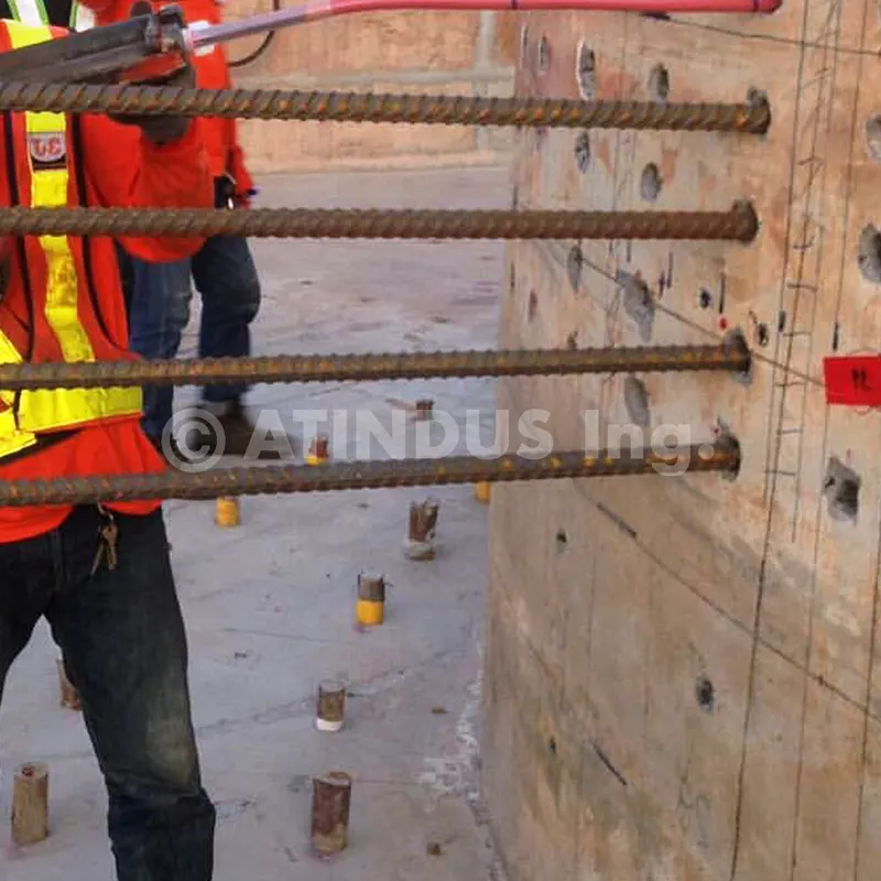 Atindus - Anclaje quimico Hilti barra construccion